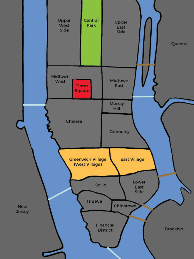 East Village West Village map